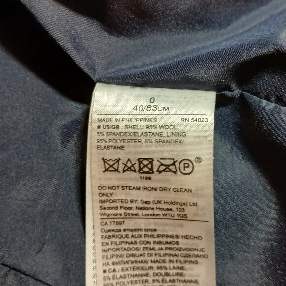 BANANA REPUBLIC SUIT Blue Wool Blend Size 0 Regular NWOT - Picture 10 of 13